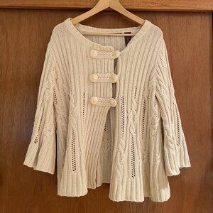 90s Vintage Heather B Cabled Cardigan, Size XL